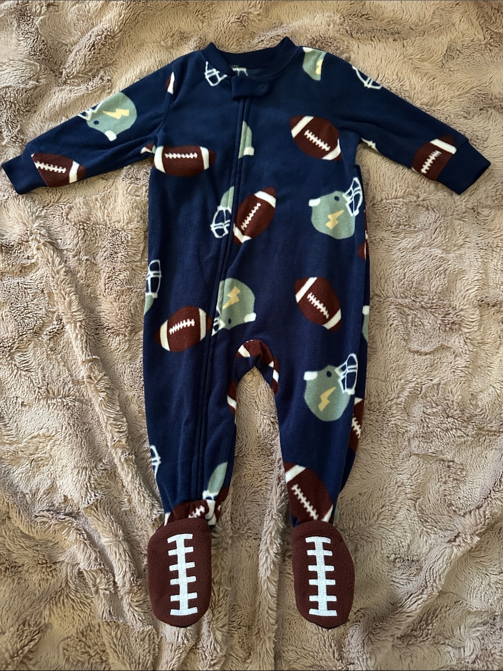 Carter’s Football Fleece One-Piece pyjama, 6 months